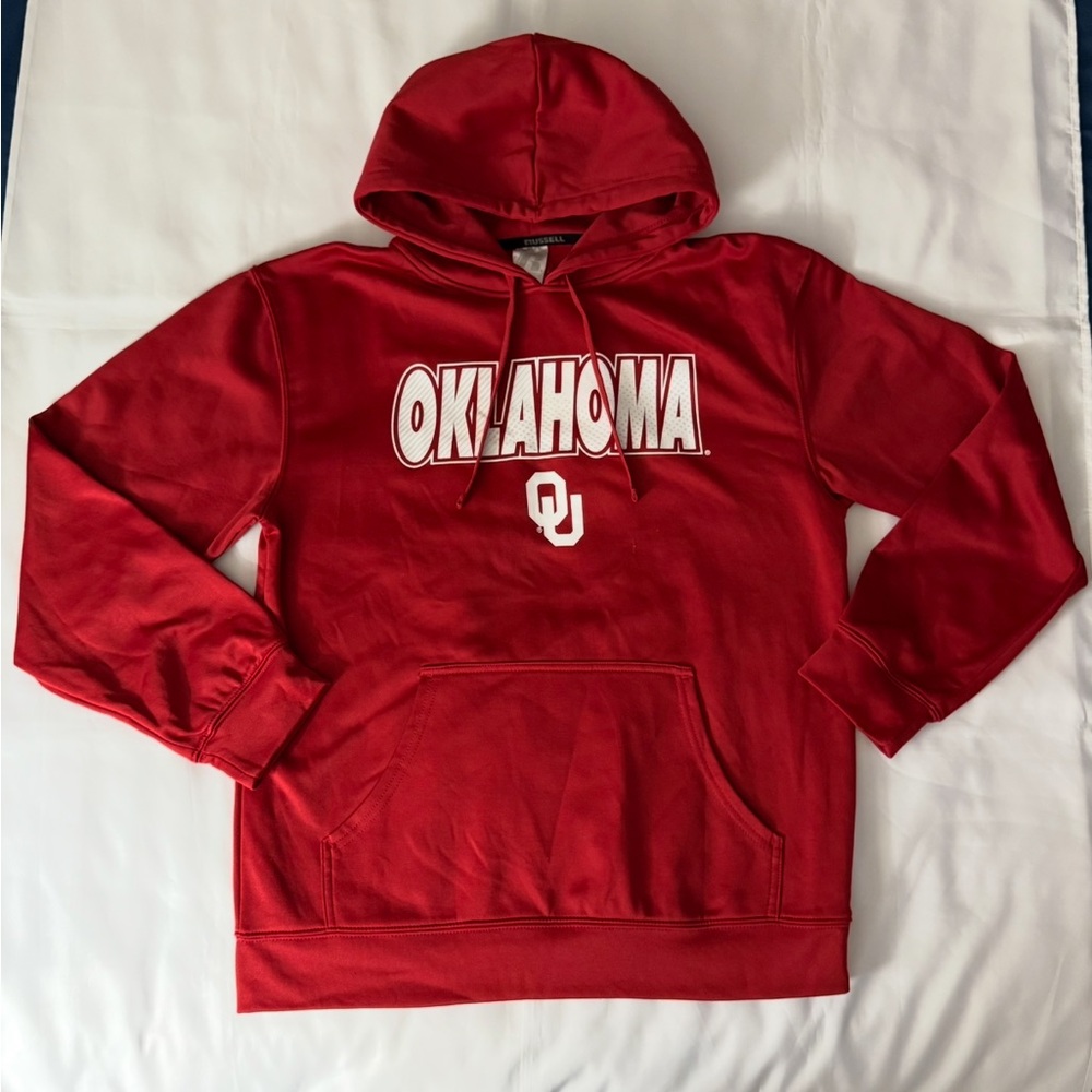 Russell Athletic OU Oklahoma Sooners Red & White Hooded Sweatshirt
